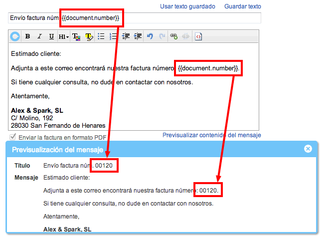 Variables en el contenido