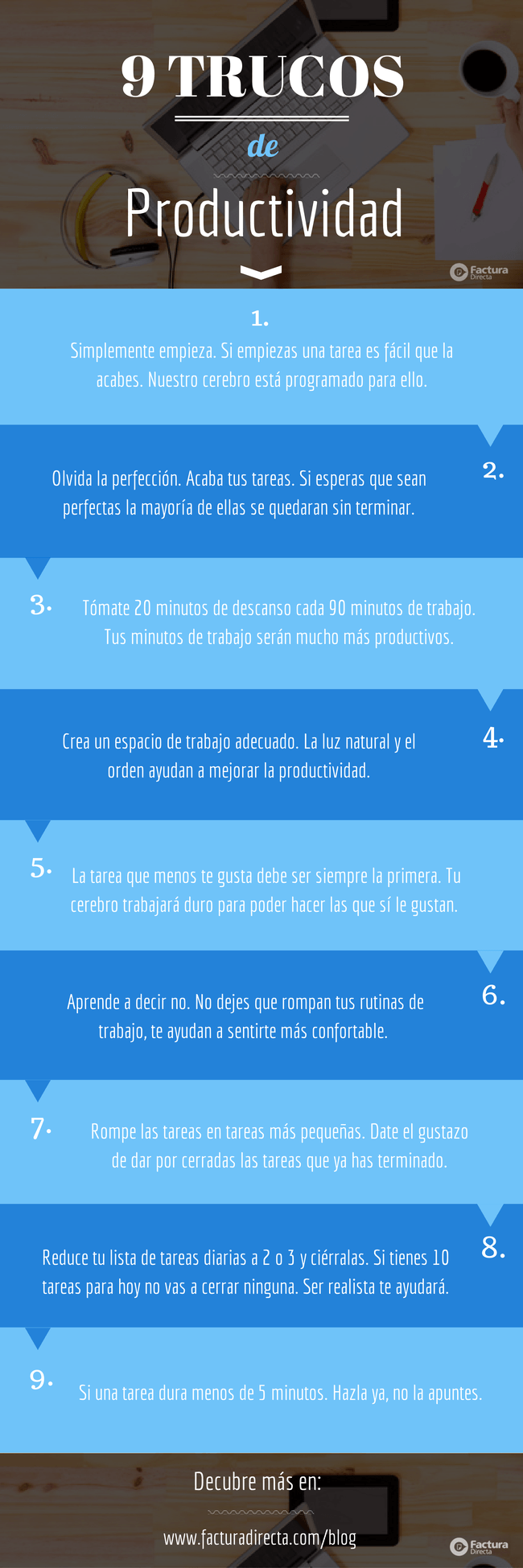 Infografía productividad trucos