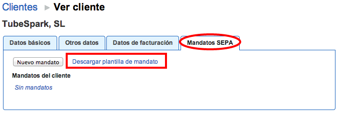 Mandatos SEPA