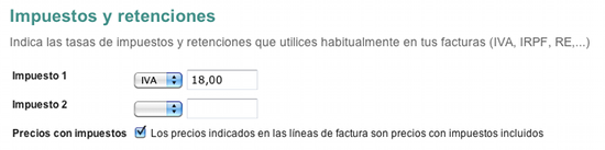 Configuración de facturas para indicar precios unitarios con impuestos incluidos