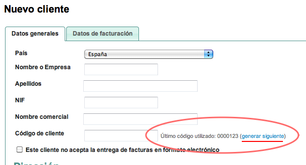 Generar siguiente código