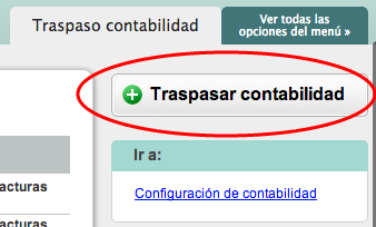 Acción para iniciar el traspaso de contabilidad Acción para iniciar el traspaso de contabilidad