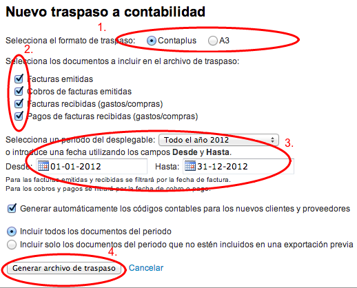 Ejemplo nuevo traspaso a contabilidad Ejemplo nuevo traspaso a contabilidad