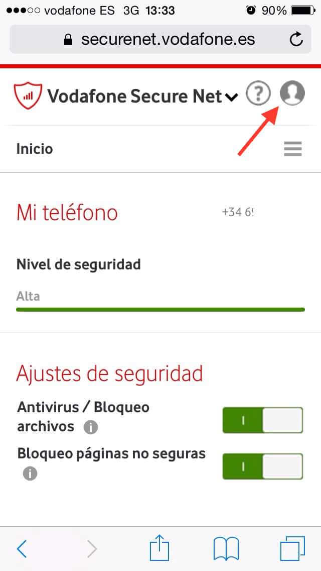 Vodafone Secure Net - Página de inicio