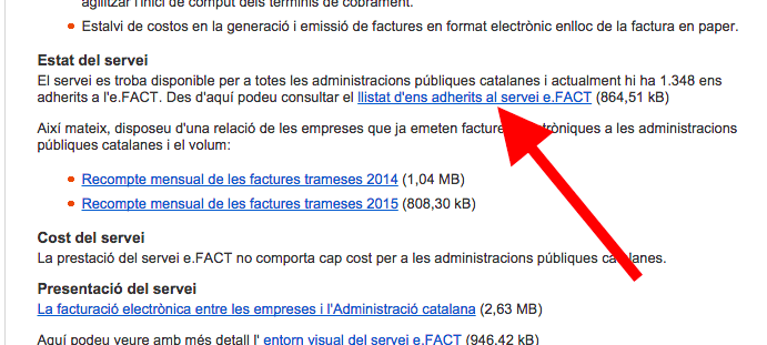 Listado de administraciones adheridas a e.FACT