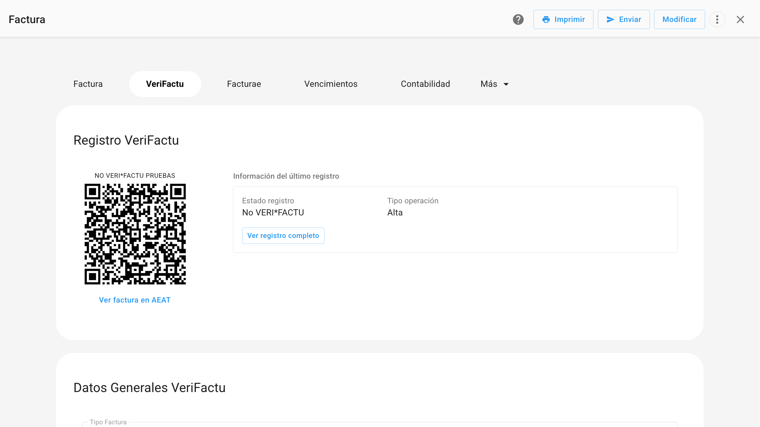VeriFactu integrat