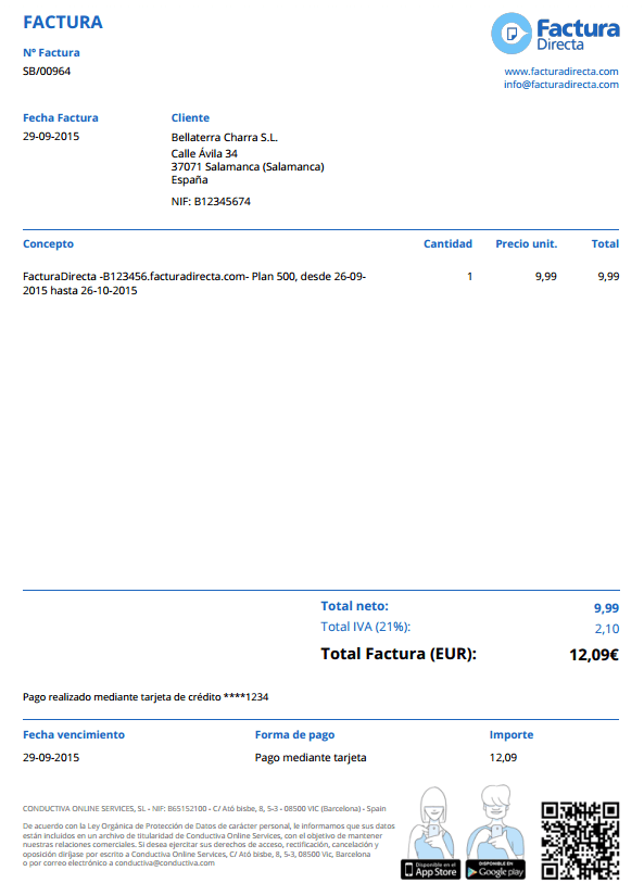 Invoice example