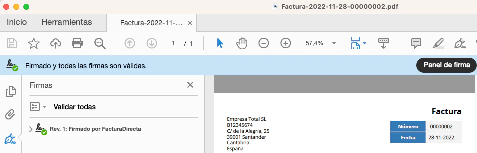 Validación de firma de PDF con Acrobat Reader