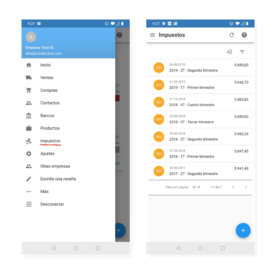 Impuestos en el móvil