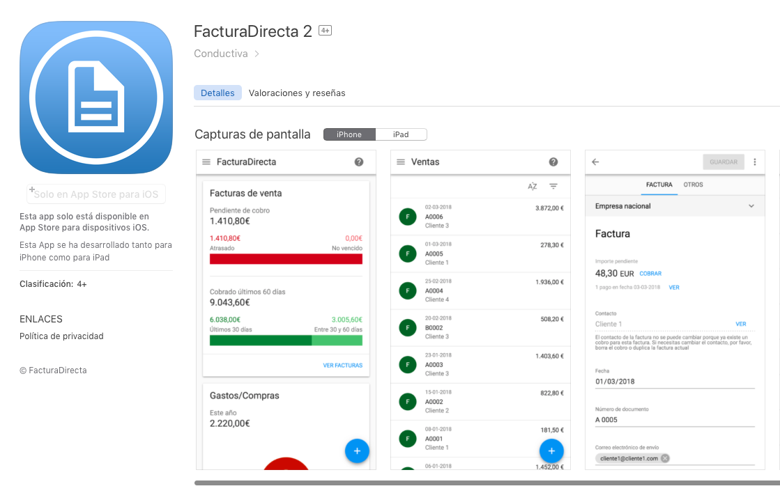FacturaDirecta per iOS & Android