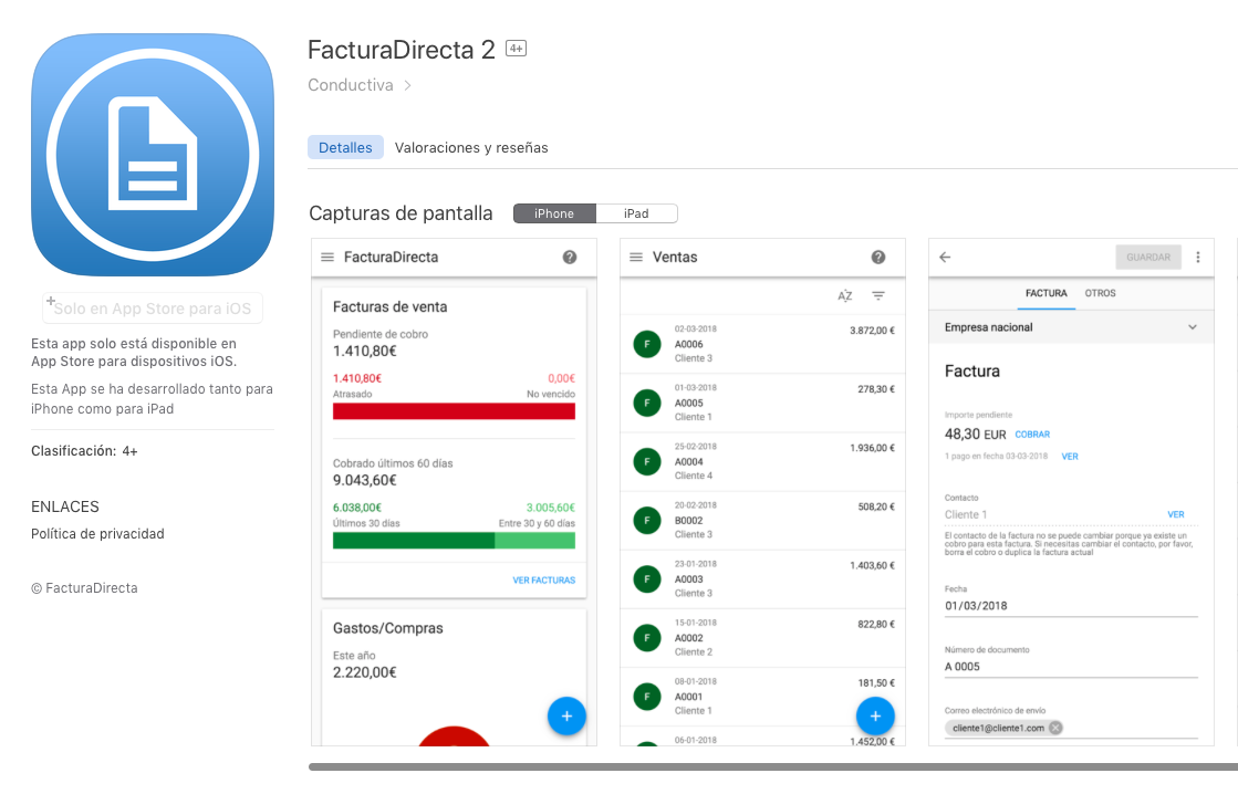 FacturaDirecta para iOS & Android