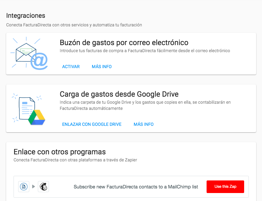 Activar buzón de gastos