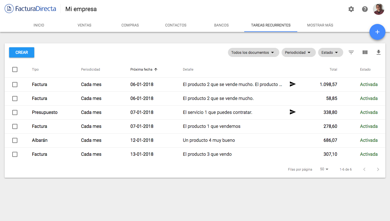 Tareas recurrentes