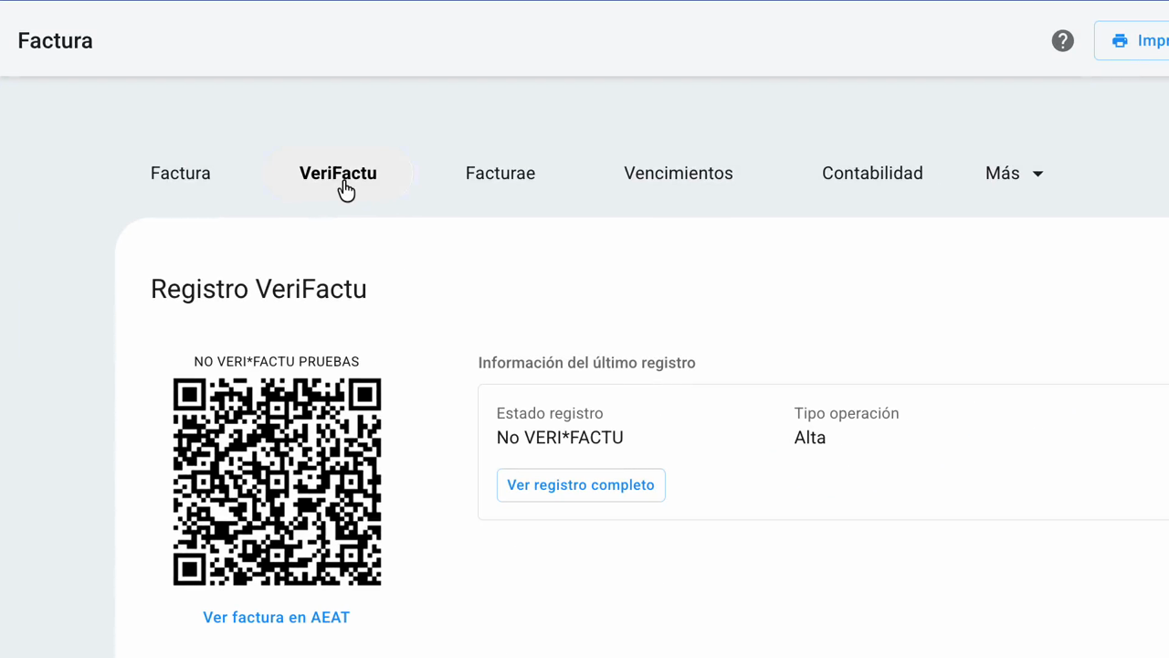 VeriFactu integrat